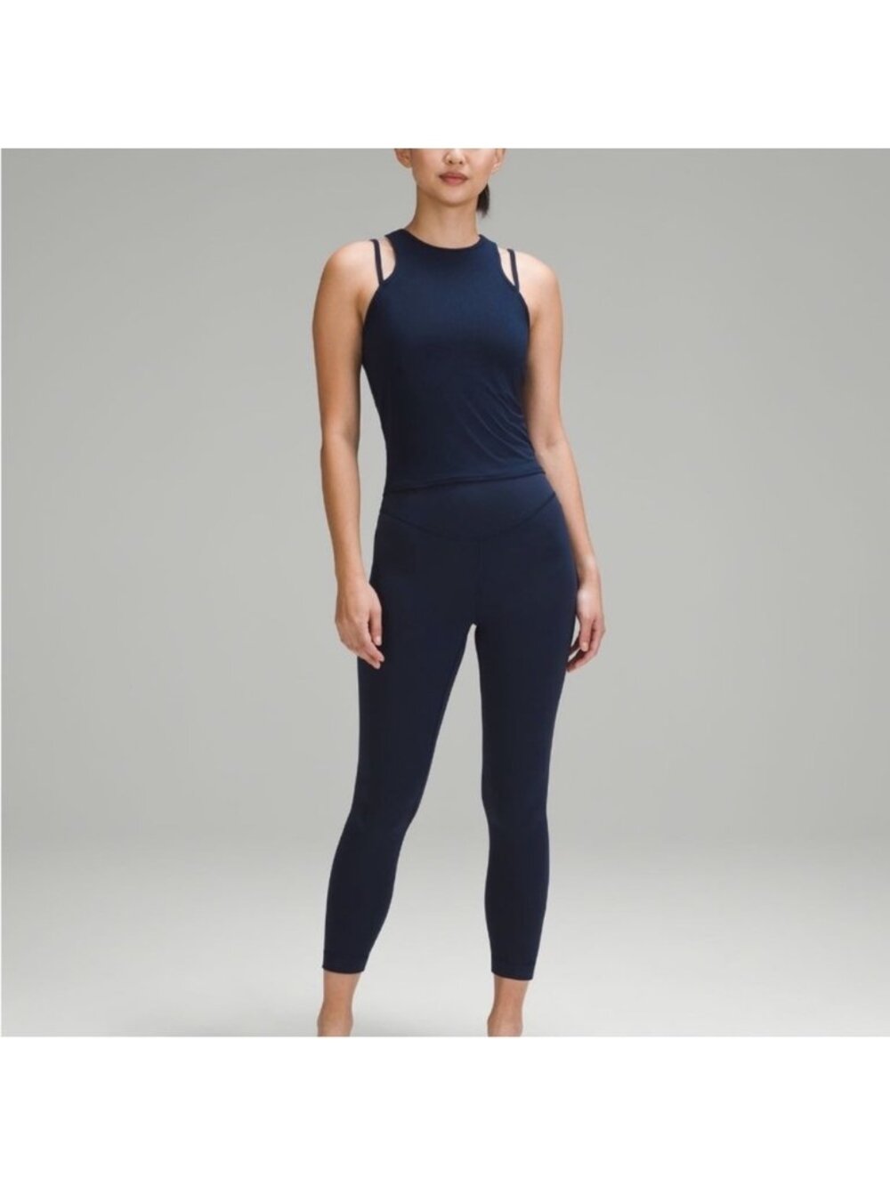 Lululemon Under SmoothCover High-Rise Tight 25" In True Navy Leggings Size 12